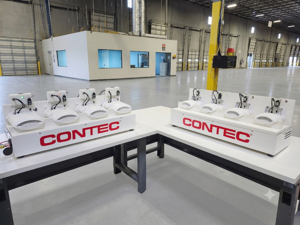 OmniTest benches in warehouse